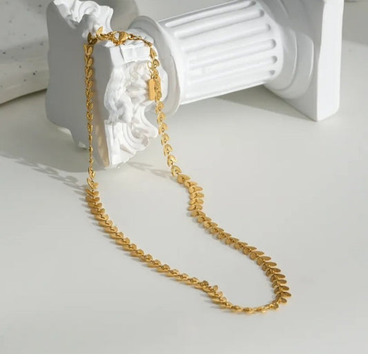 Collier Choker Feuilles d'Olivier