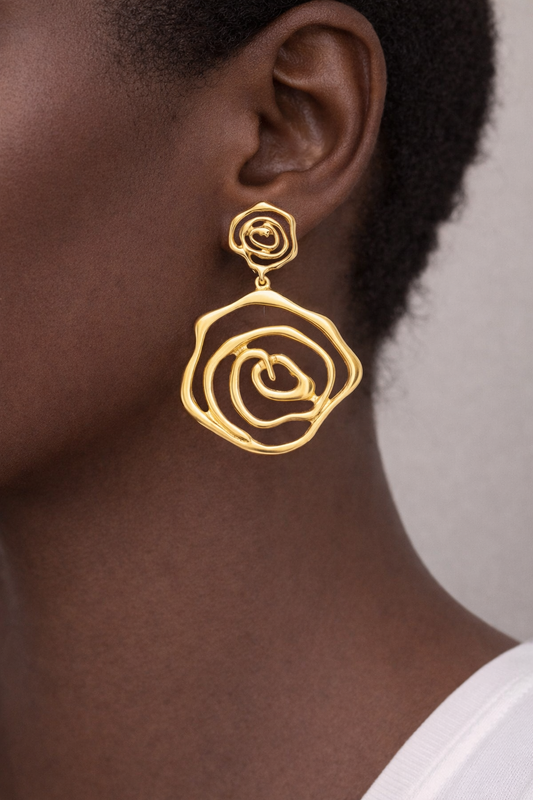 Rosa Line Dangle Earrings