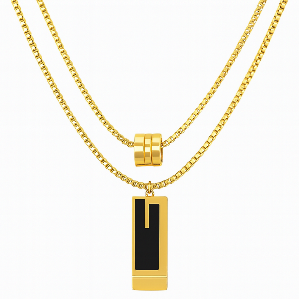 Collier Royal Gold Noir & Or