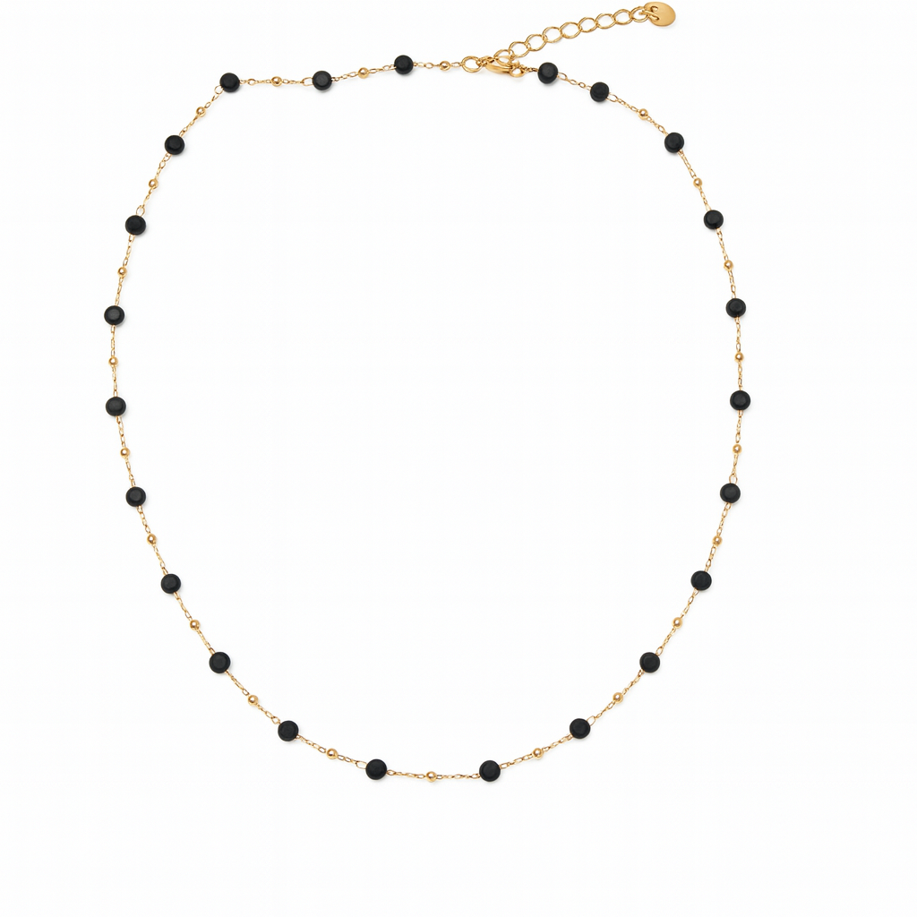 Collier Choker perles noires