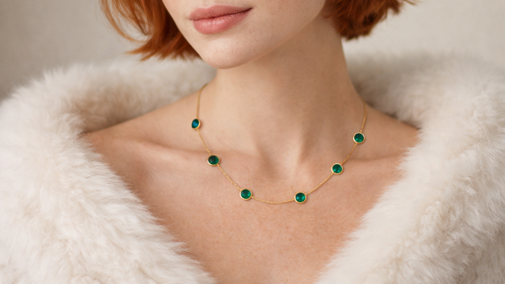 Collier Choker Éclat d’Émeraude