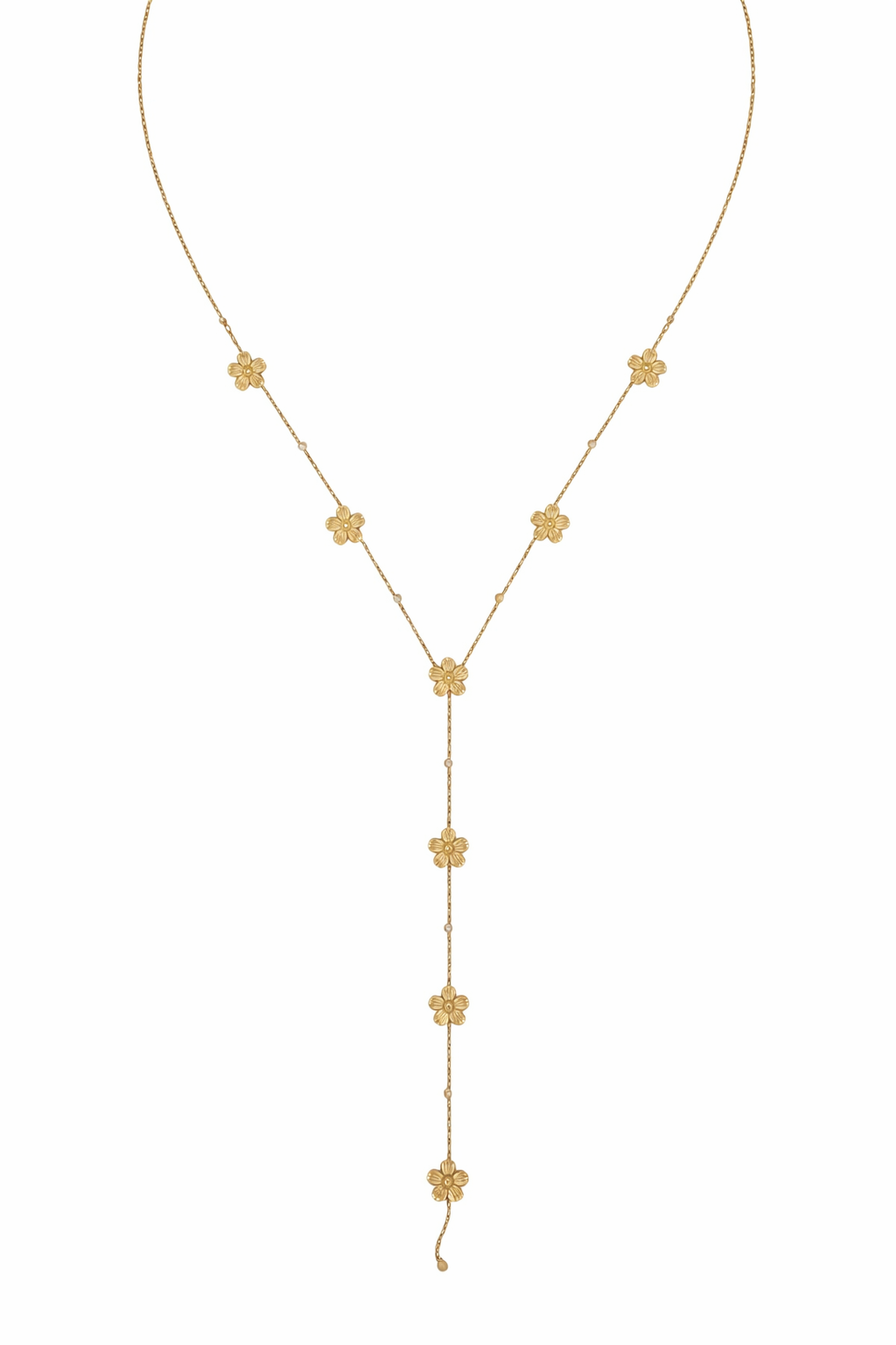 Collier Y fleurs délicates