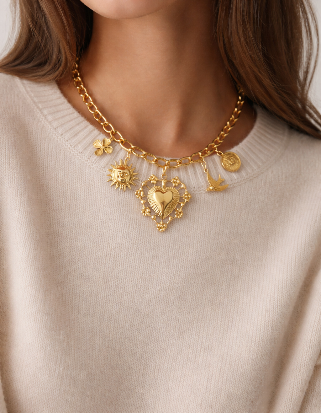 Collier cœur sacré