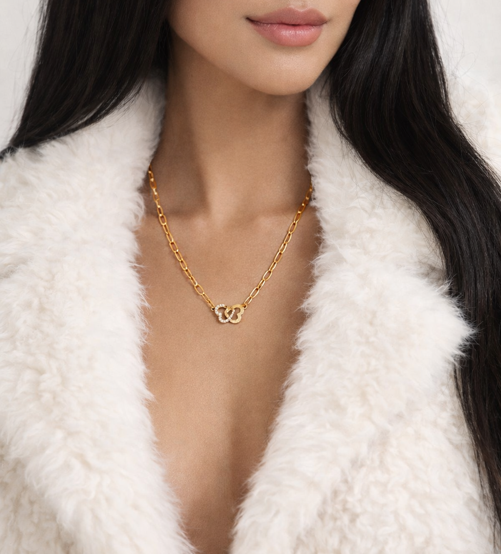 Collier double cœur