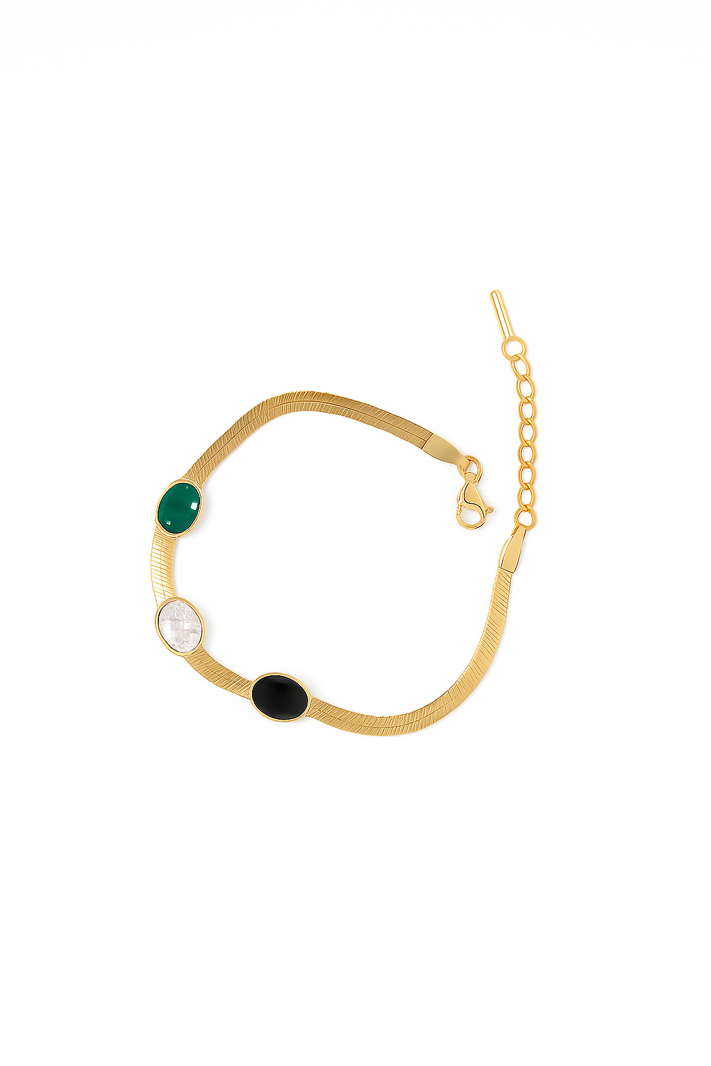 Gold bracelet with oval stones
