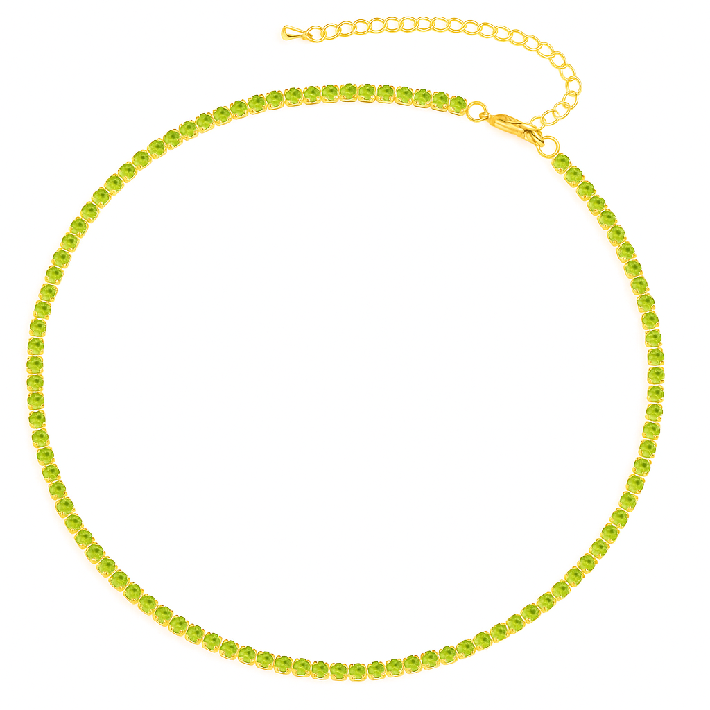 Collier Choker tennis vert