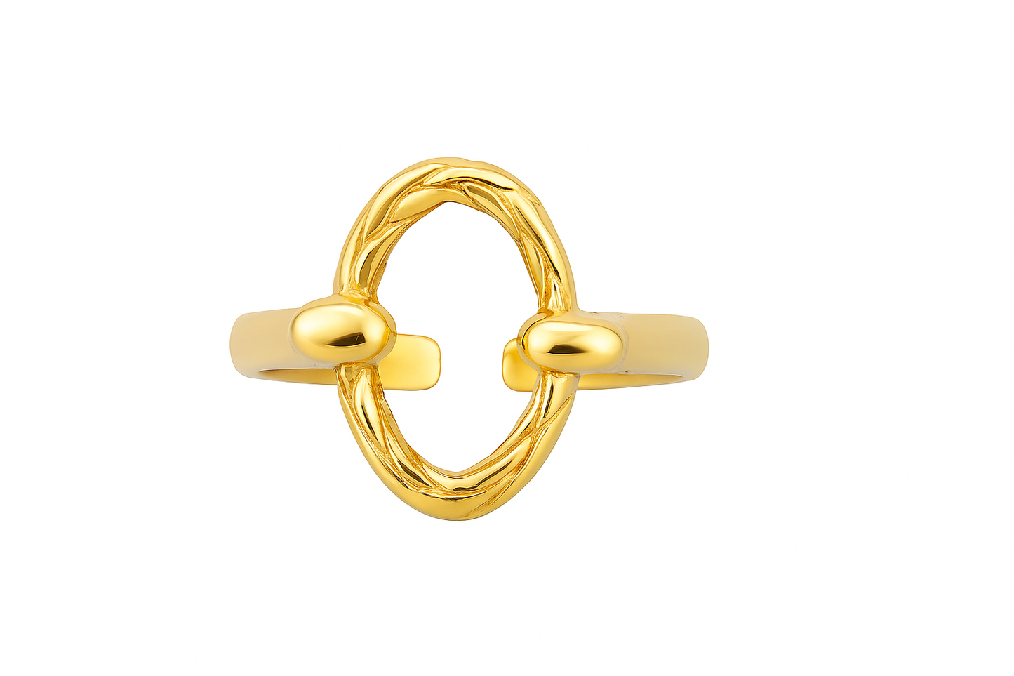 Gold textured oval ring