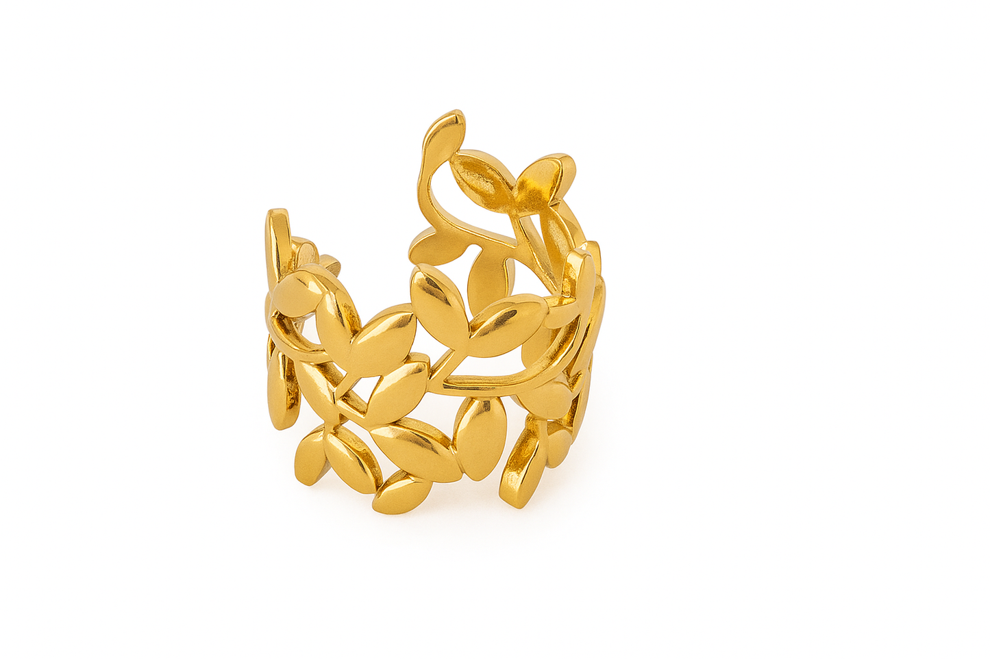 Bague feuillage dorée