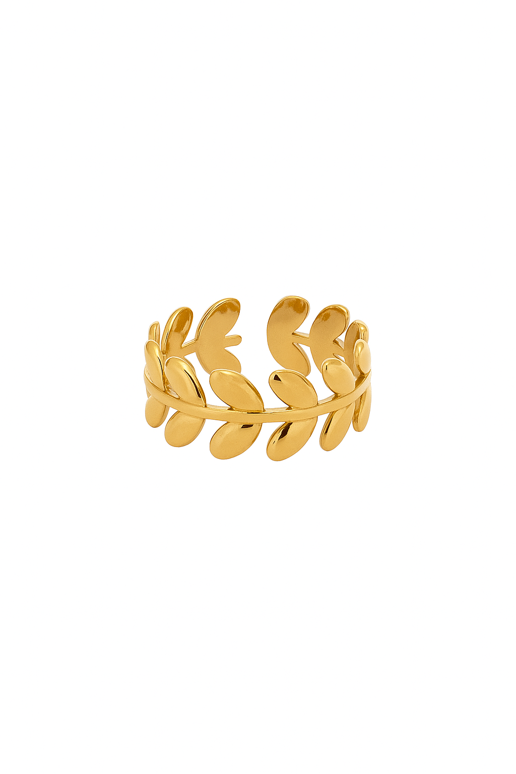 Golden leaf ring