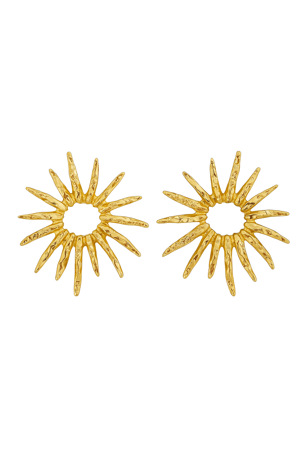 Boucles d’oreilles soleil martelé