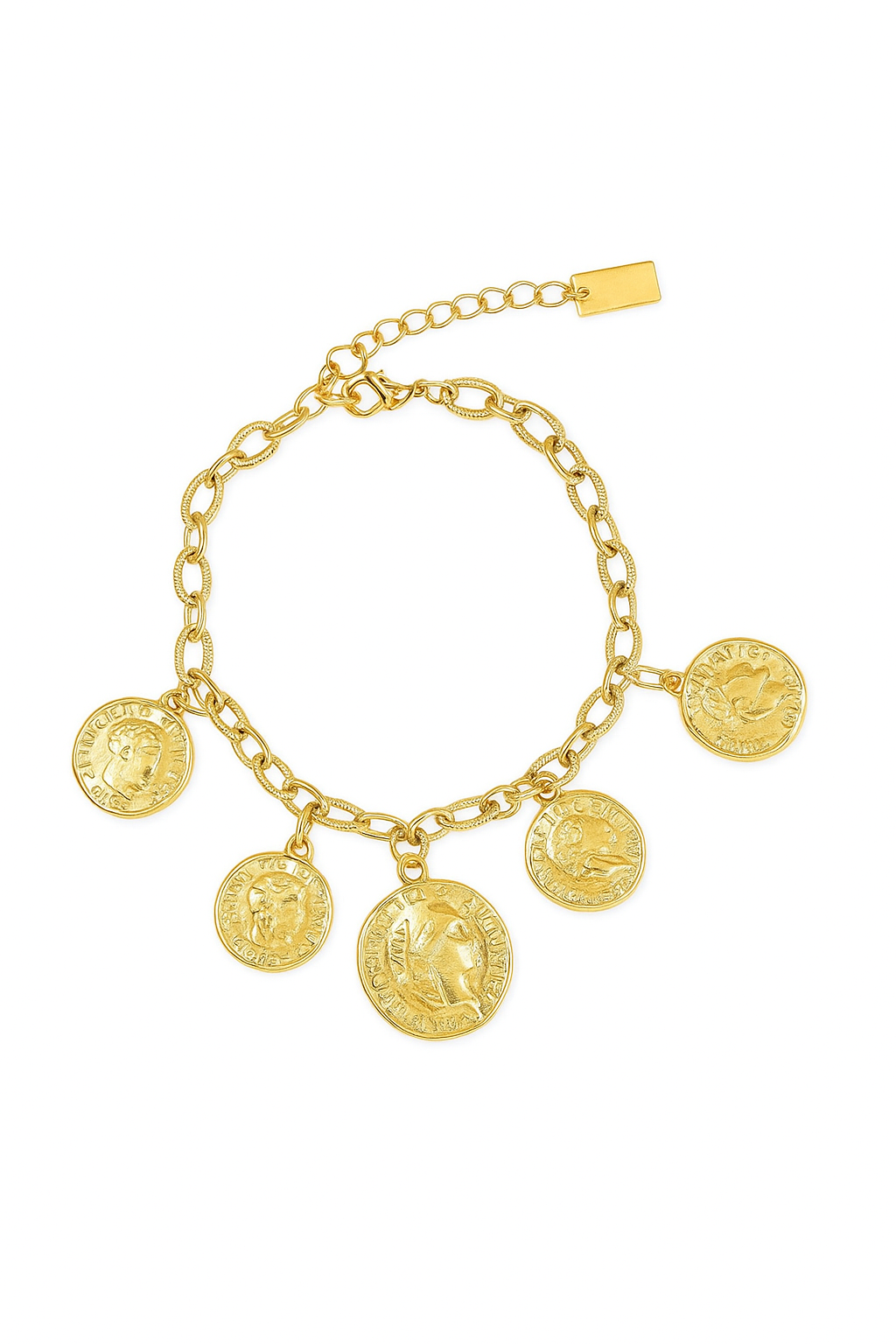 Bracelet breloques pièces anciennes