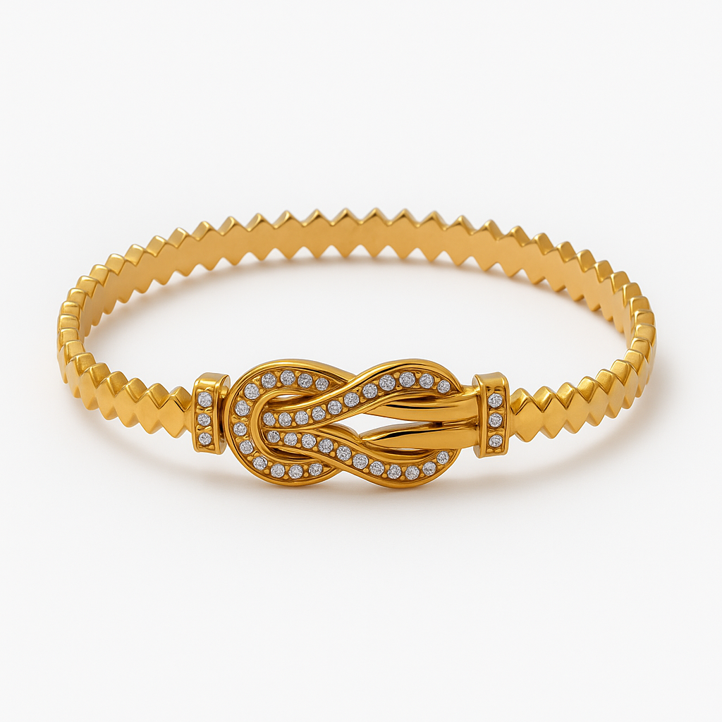 Bracelet jonc Nœud Éclat strass