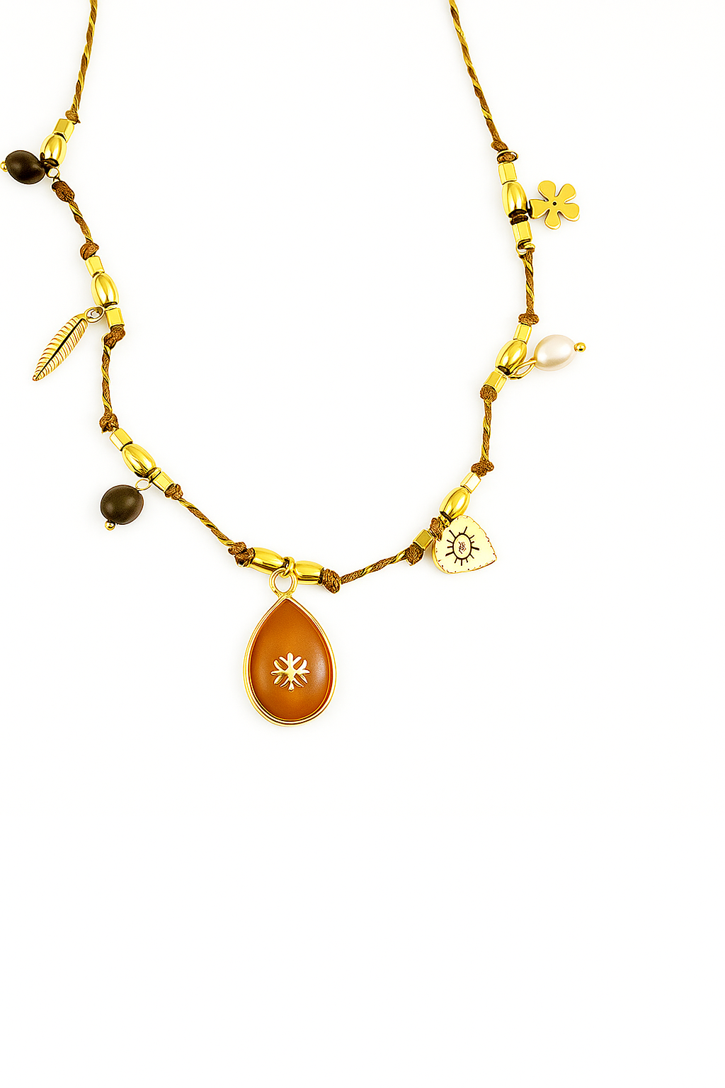 Collier Bohème et Pierre Ambre