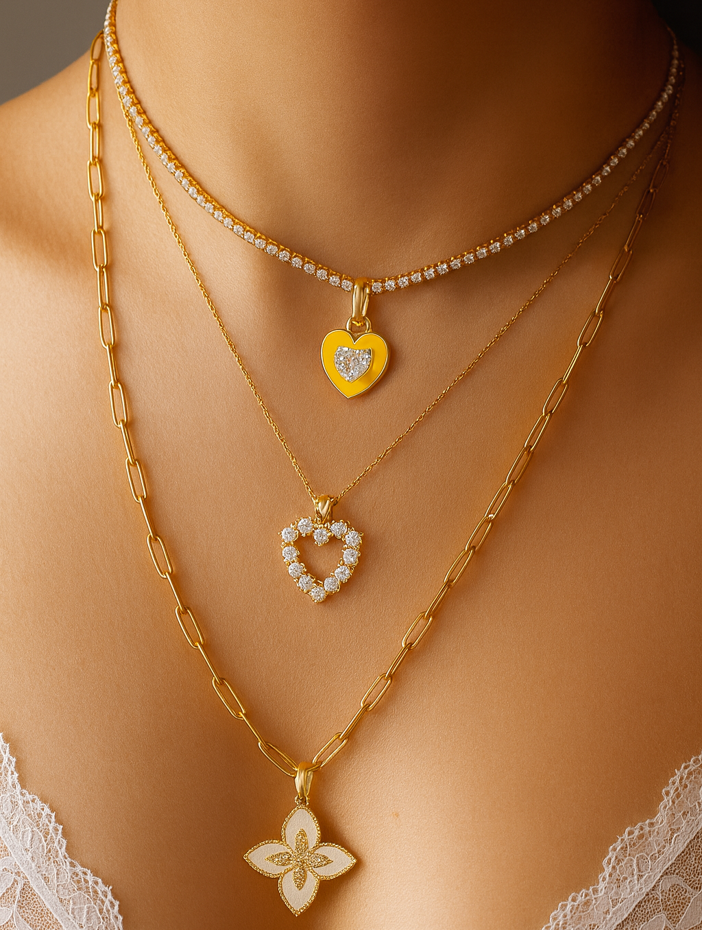 Collier Cœur Cristal