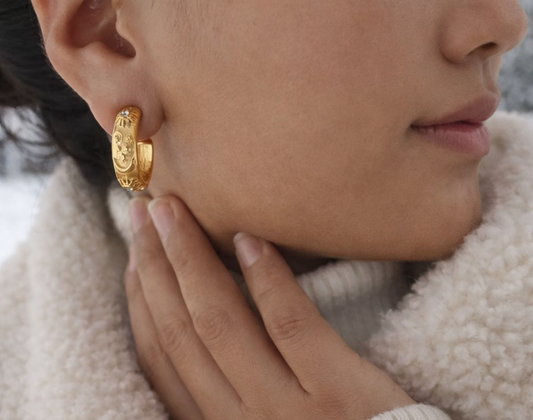 Boucles d’Oreilles créoles Astral - plaqué Or 18K