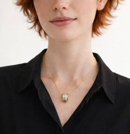 Collier Anneau Pavé de Strass