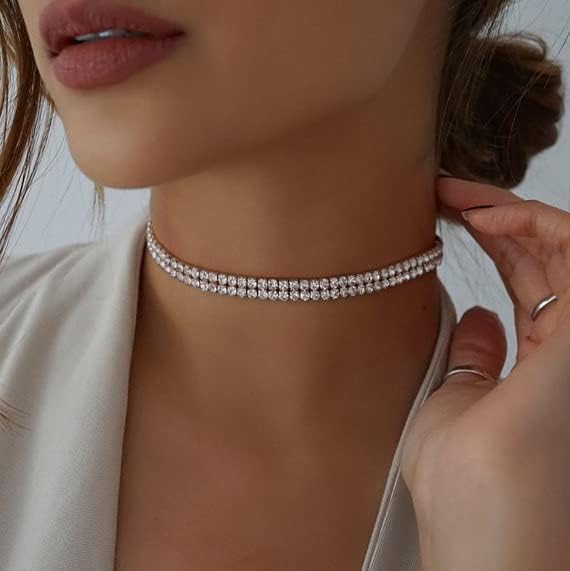 Collier ras-du-cou Tennis Double Rang