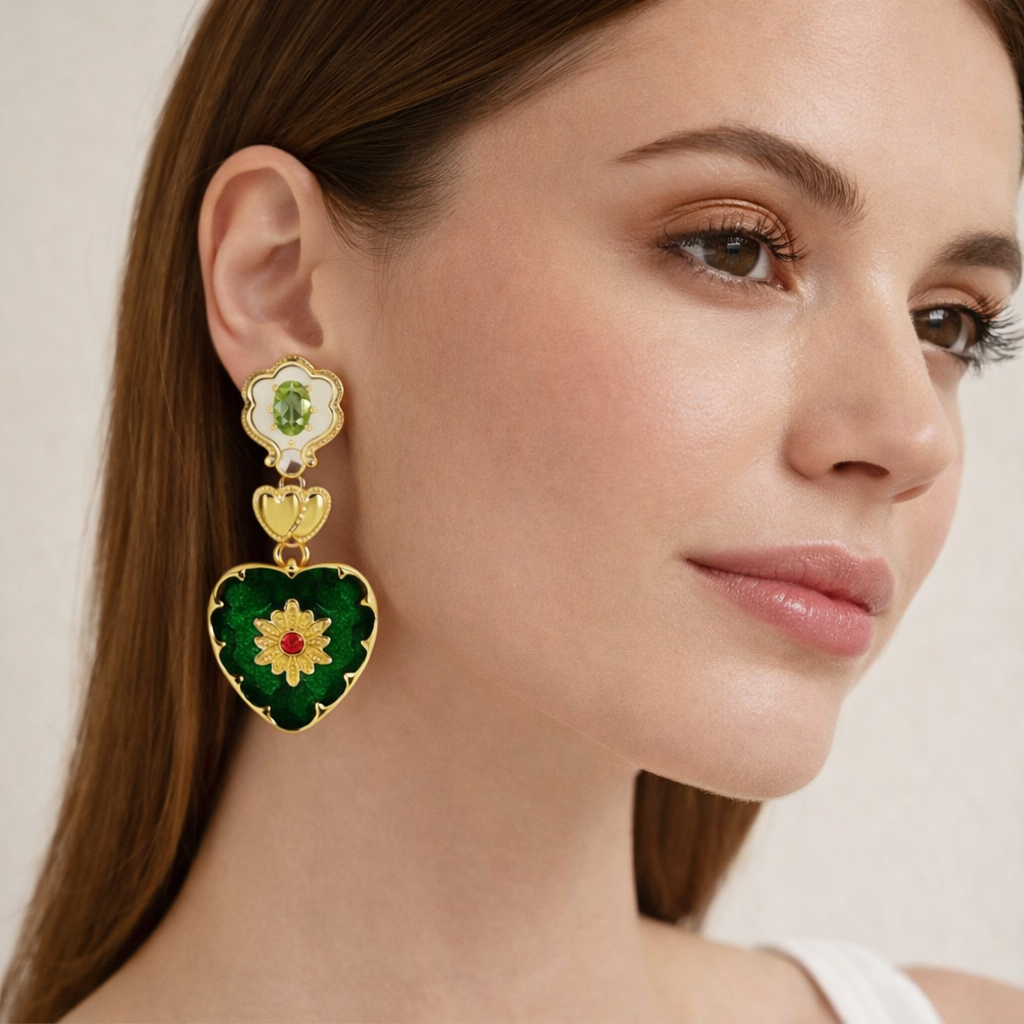 Pendientes colgantes de corazón Aurora