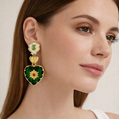 Pendientes colgantes de corazón Aurora