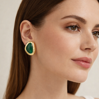 Boucles d’oreilles pierre verte