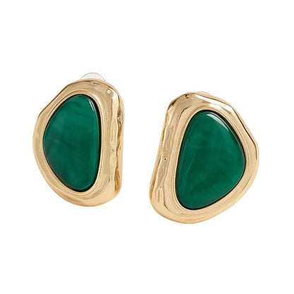 Boucles d’oreilles pierre verte