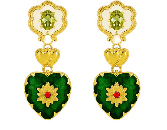 Pendientes colgantes de corazón Aurora