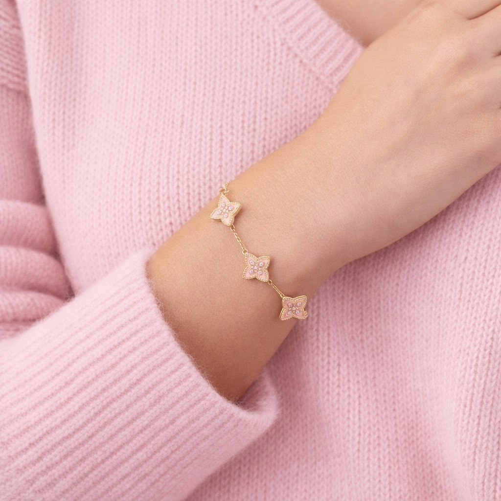 Pulsera de flores rosas Bloom