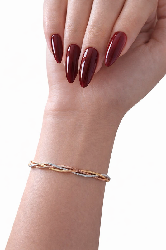 Bracelet tressée Plat Triple - plaqué or 18K