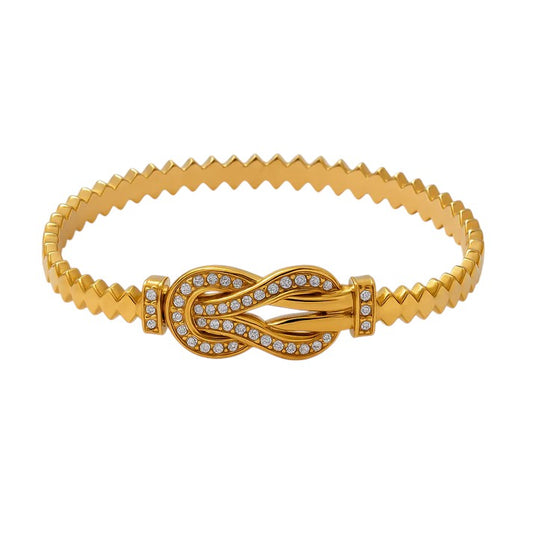 Pulsera con nudo brillante y diamantes de imitación