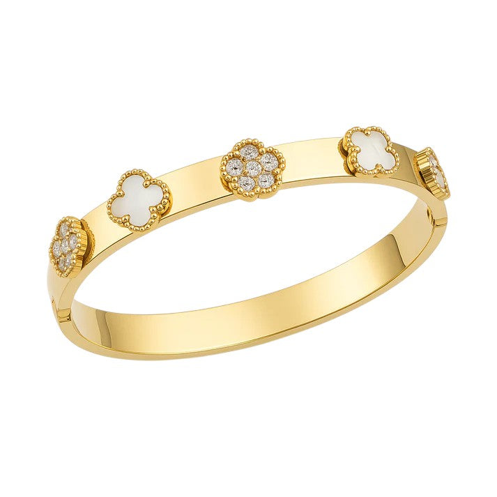 Pulsera de trébol perlado