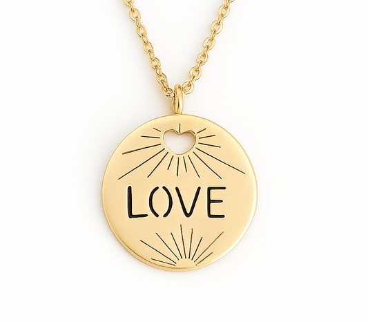 Collier “Love” plaqué or