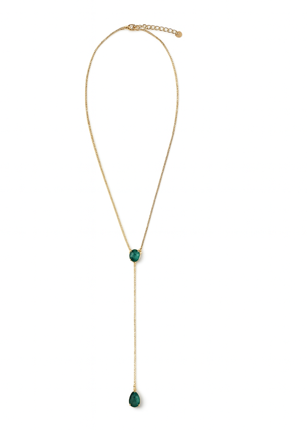 Collier Y pierres vertes