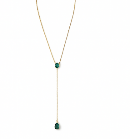 Collier Y pierres vertes