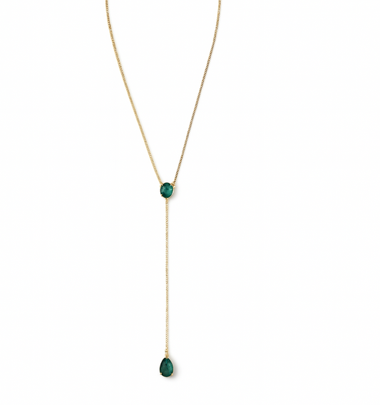 Collier Y pierres vertes