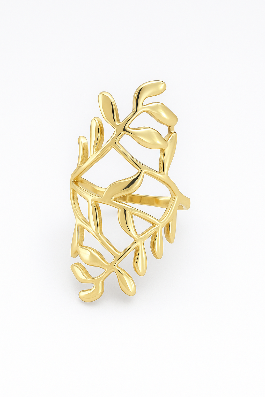 Bague dorée feuillage ajouré