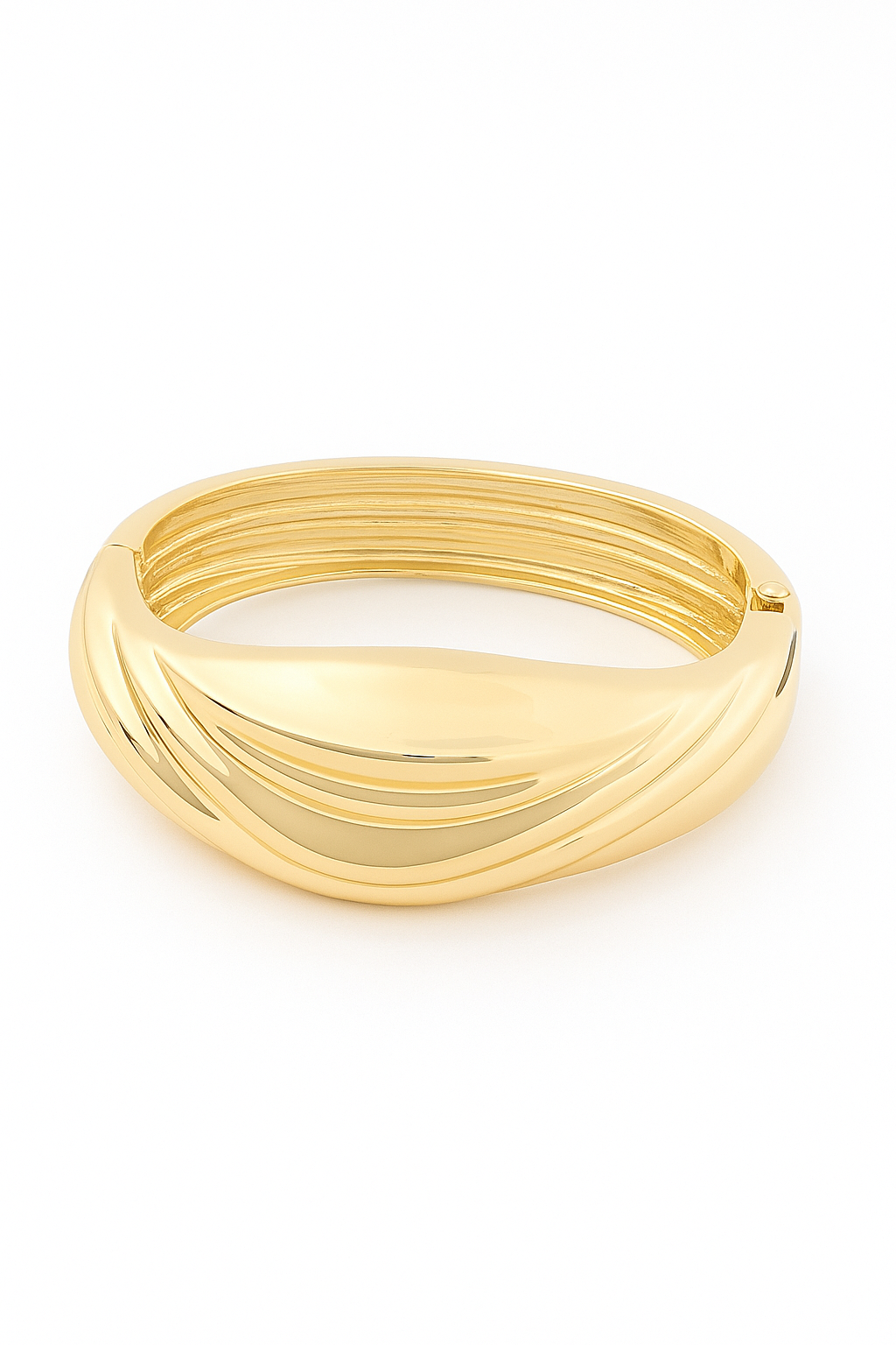 Bracelet doré Wave effet sculpté