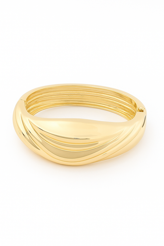 Bracelet doré Wave effet sculpté