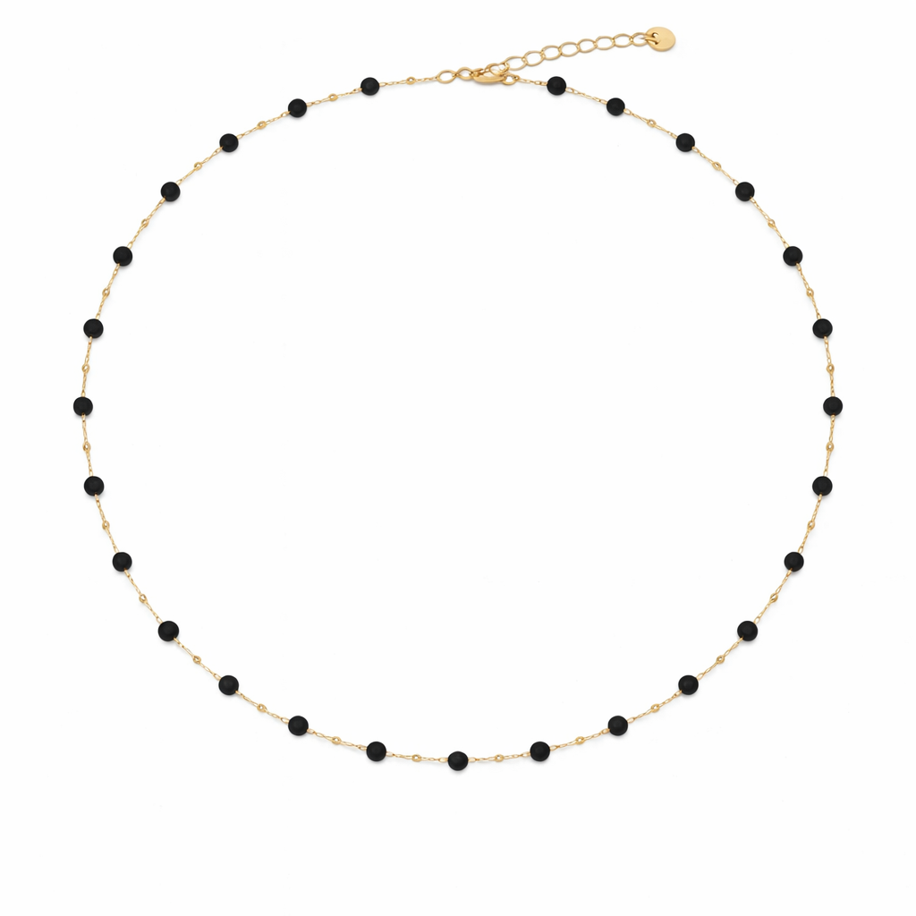 Gargantilla de perlas negras