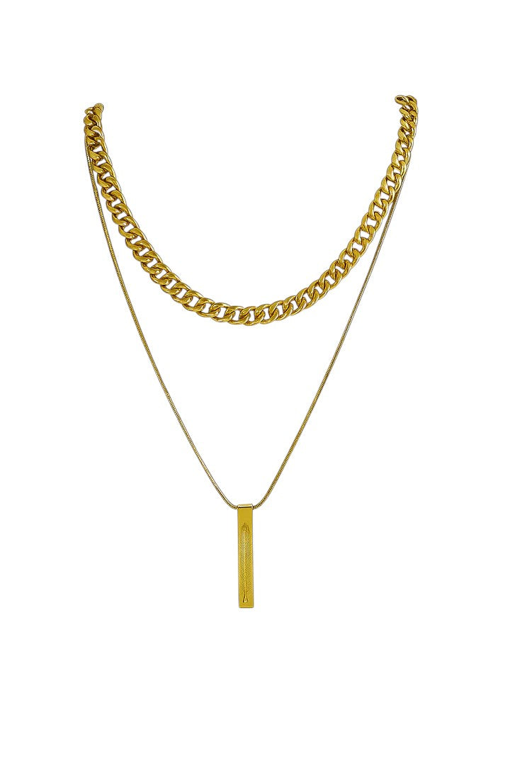 Collar de plumas de cadena doble