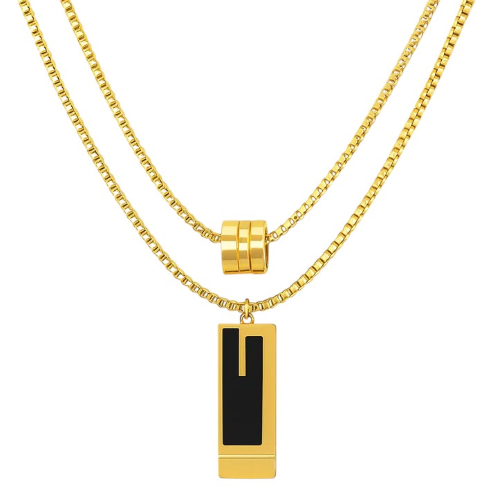 Collier Royal Gold Noir & Or
