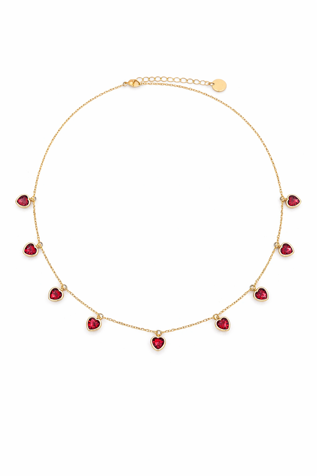Collier Choker cœurs rouges