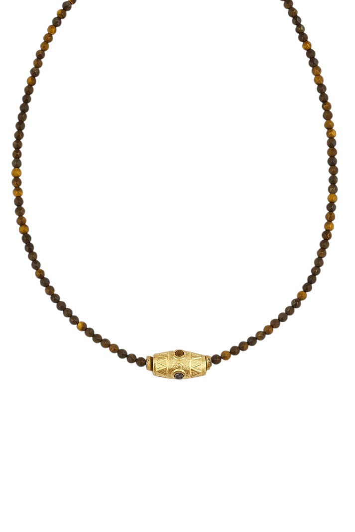 Gargantilla de cuentas de ojo de tigre