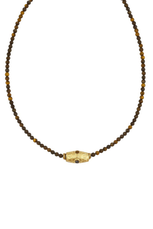 Gargantilla de cuentas de ojo de tigre