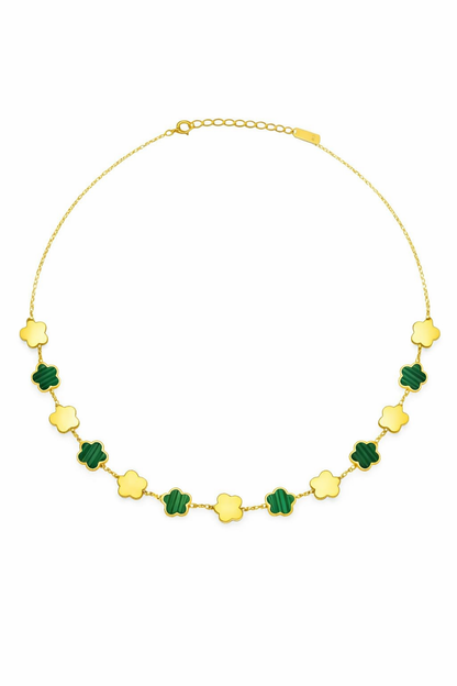 Collier Choker trèfles bicolores