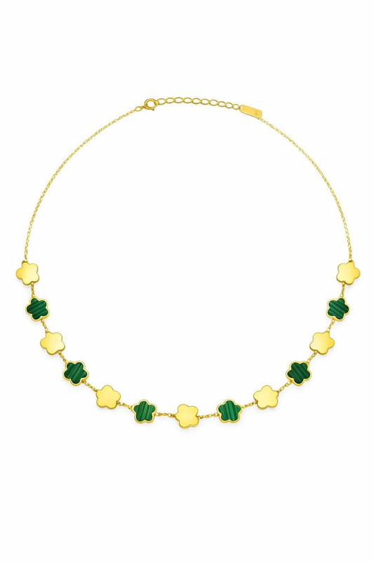 Gargantilla de trébol bicolor