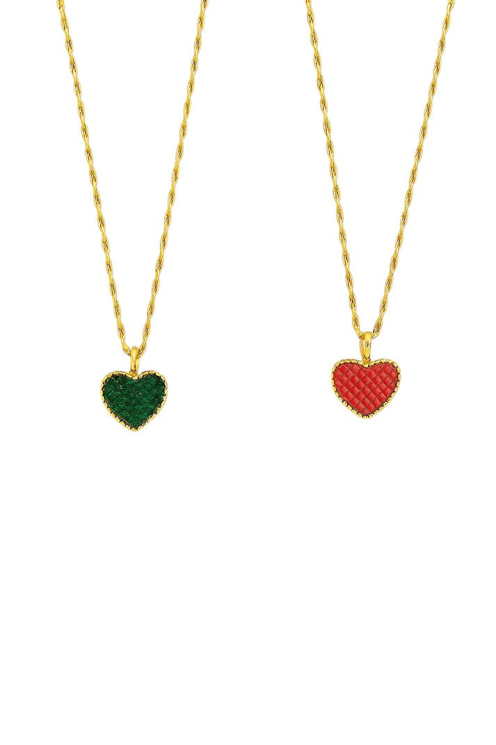 Collar de corazón de doble cara