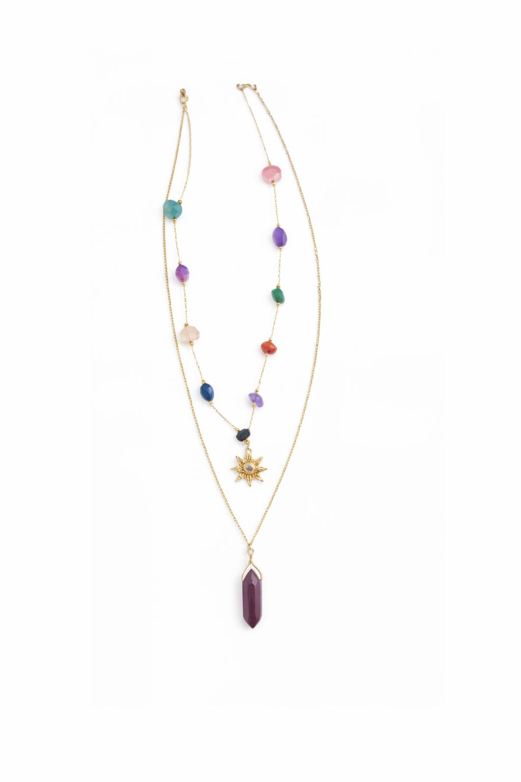 Collar de amatista brillante - piedras naturales