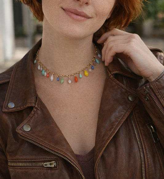 Collar de borlas en forma de gota