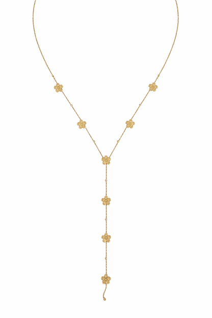 Collier Y fleurs délicates