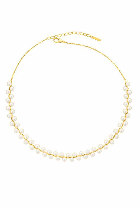 Gargantilla de cuentas de oro fino